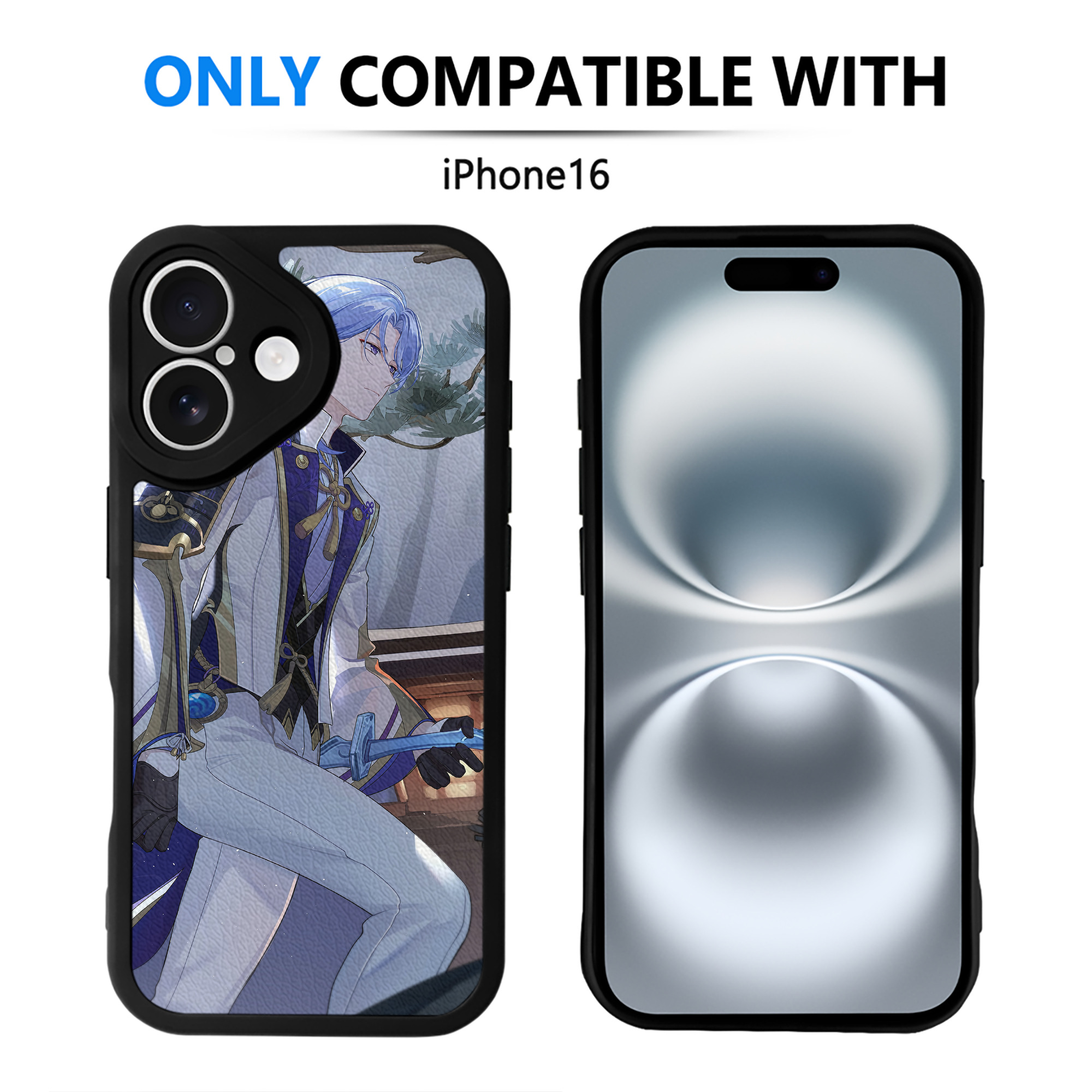 げんし神 genshin 【iPhone 16シリーズ対応】シリコンスマホケース（レザー調） 材質：シリコン